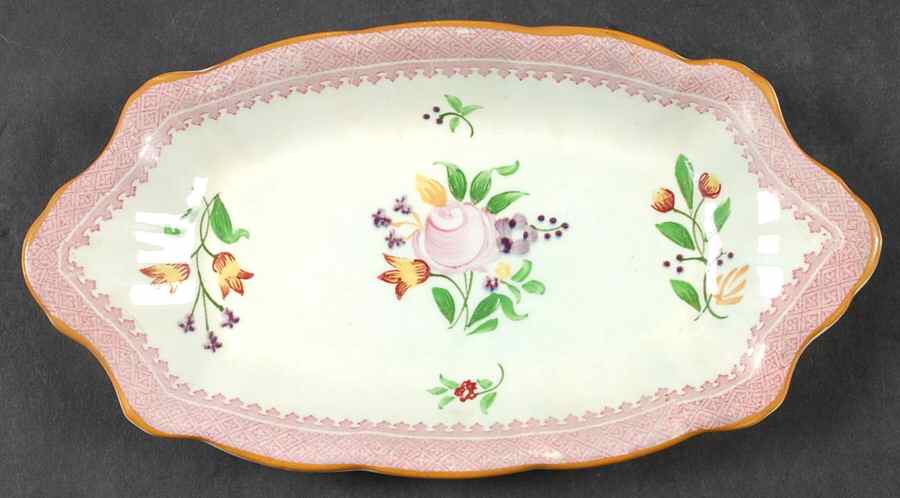 Lowestoft (Older Backstamp) Relish/Gravy Underplate by Adams China-1