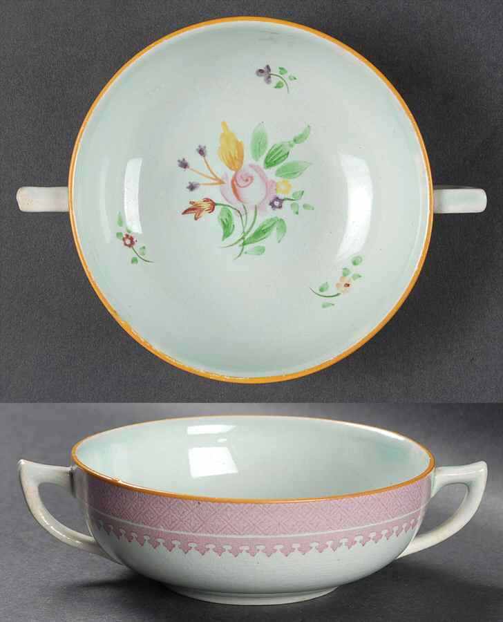 Lowestoft (Older Backstamp) Flat Cream Soup Bowl by Adams China-1