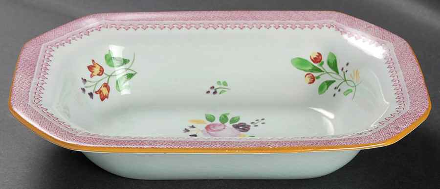 Lowestoft (Older Backstamp) 9" Oval Vegetable Bowl by Adams China-1