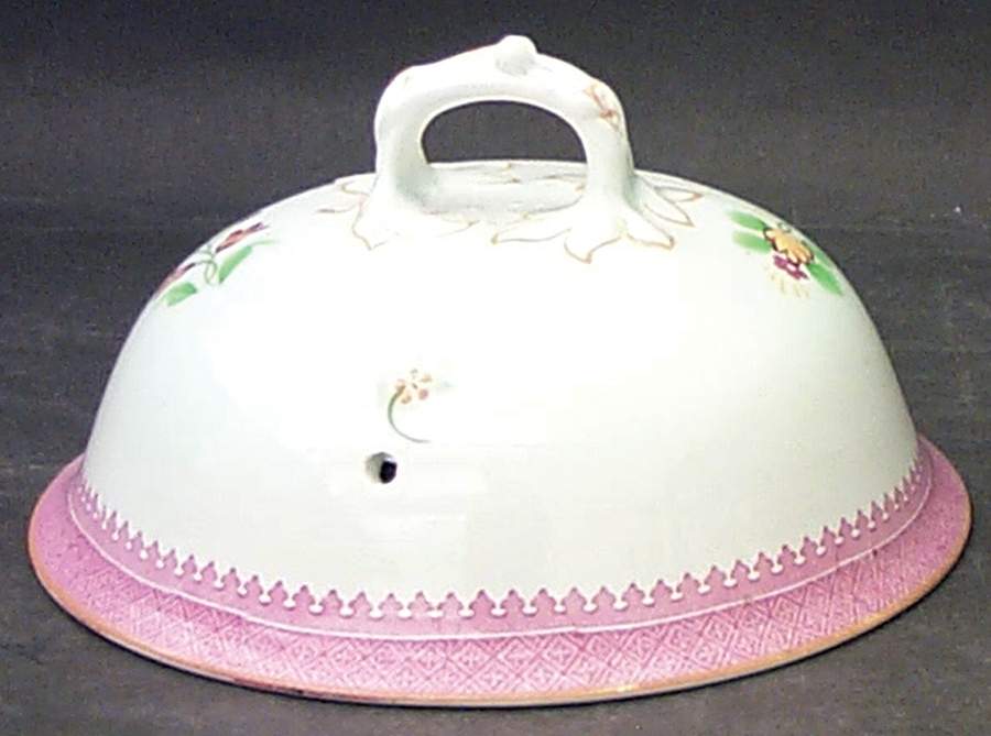 Lowestoft (Older Backstamp) Lid for Muffin Dish by Adams China-1