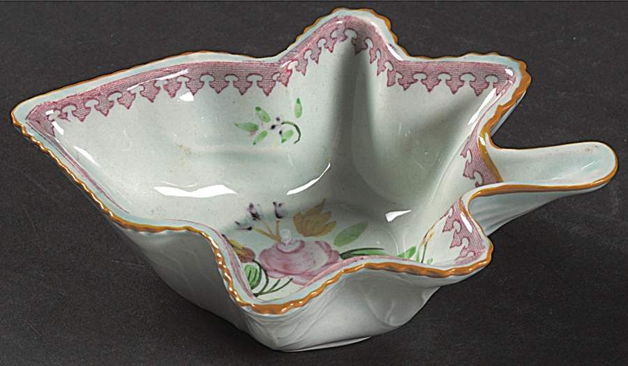 Lowestoft (Older Backstamp) Leaf Shaped Dish by Adams China-1