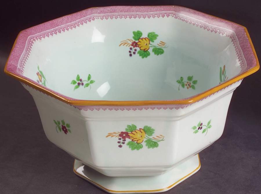 Lowestoft (Older Backstamp) Large Fruit Bowl by Adams China-1