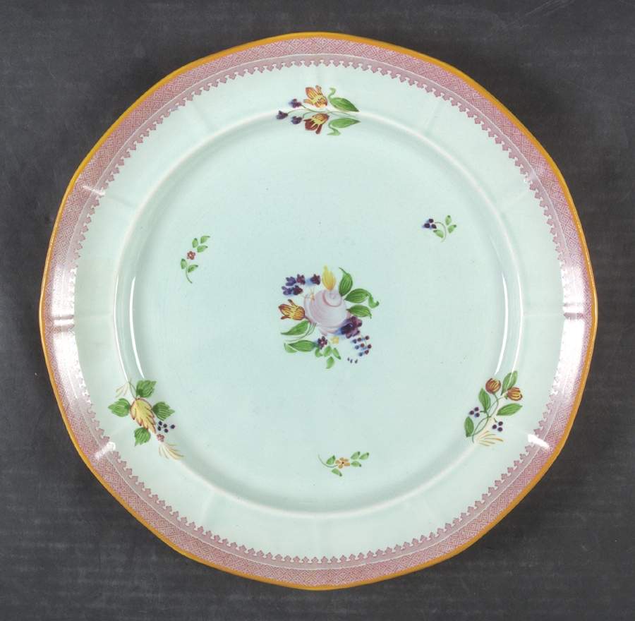 Lowestoft (Older Backstamp) 12" Chop Plate (Round Platter) by Adams China-1