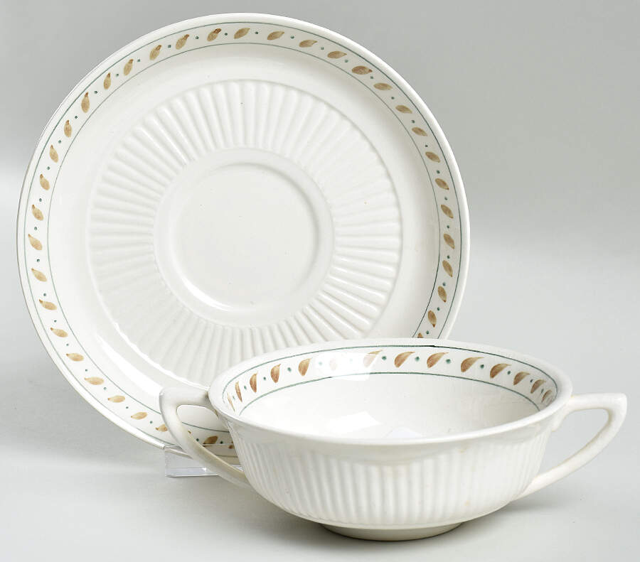Madeleine Cream Soup Bowl & Saucer Set by Adams China-1