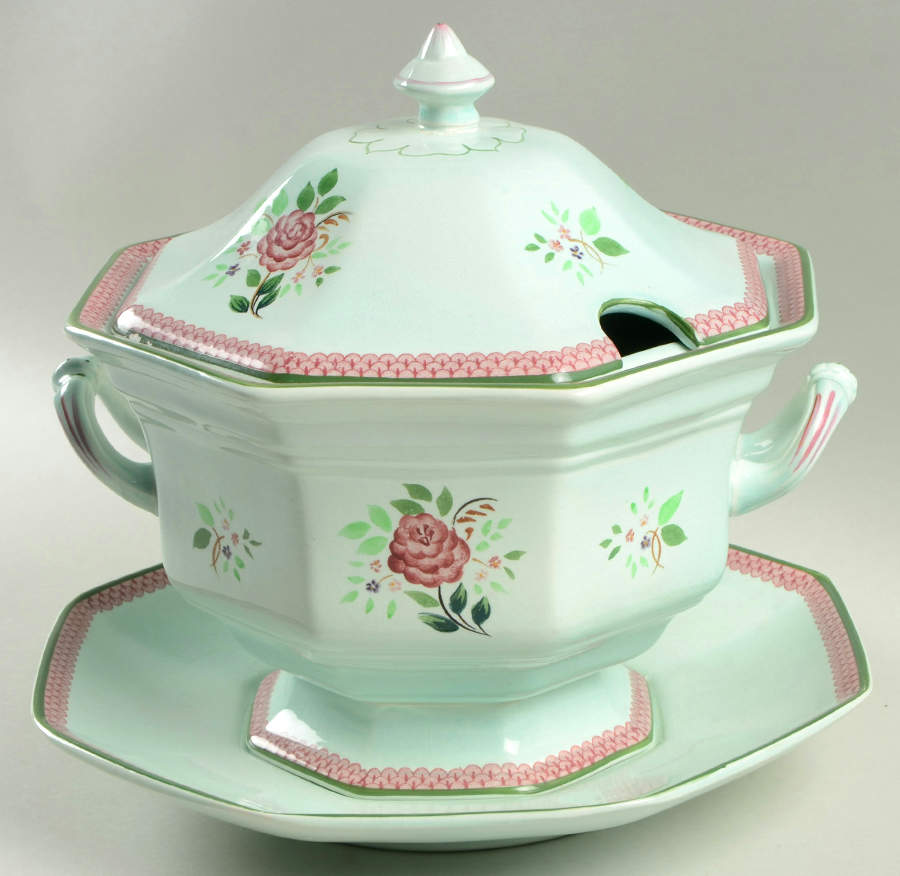 Mandalay Green Tureen & Lid w/Underplate by Adams China-1