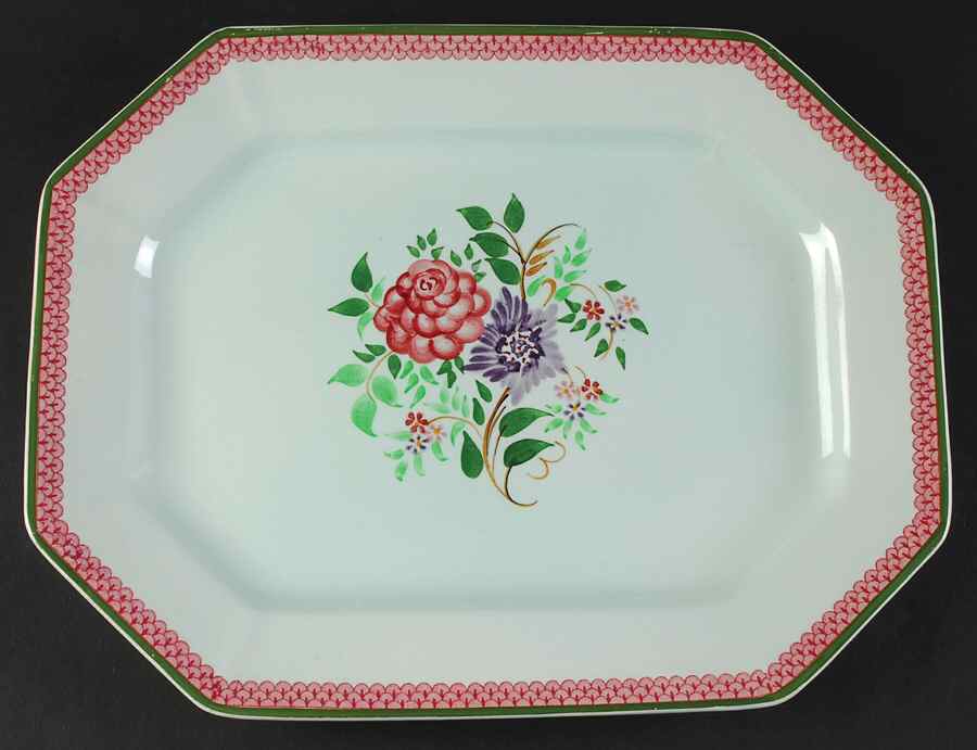 Mandalay Green 13" Oval Serving Platter by Adams China-1
