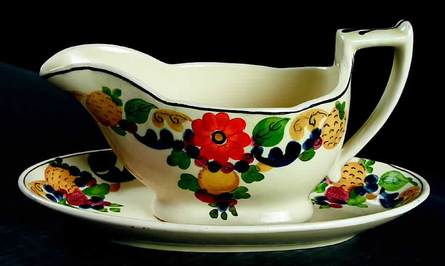 Maytime Gravy Boat & Underplate/Relish by Adams China-1
