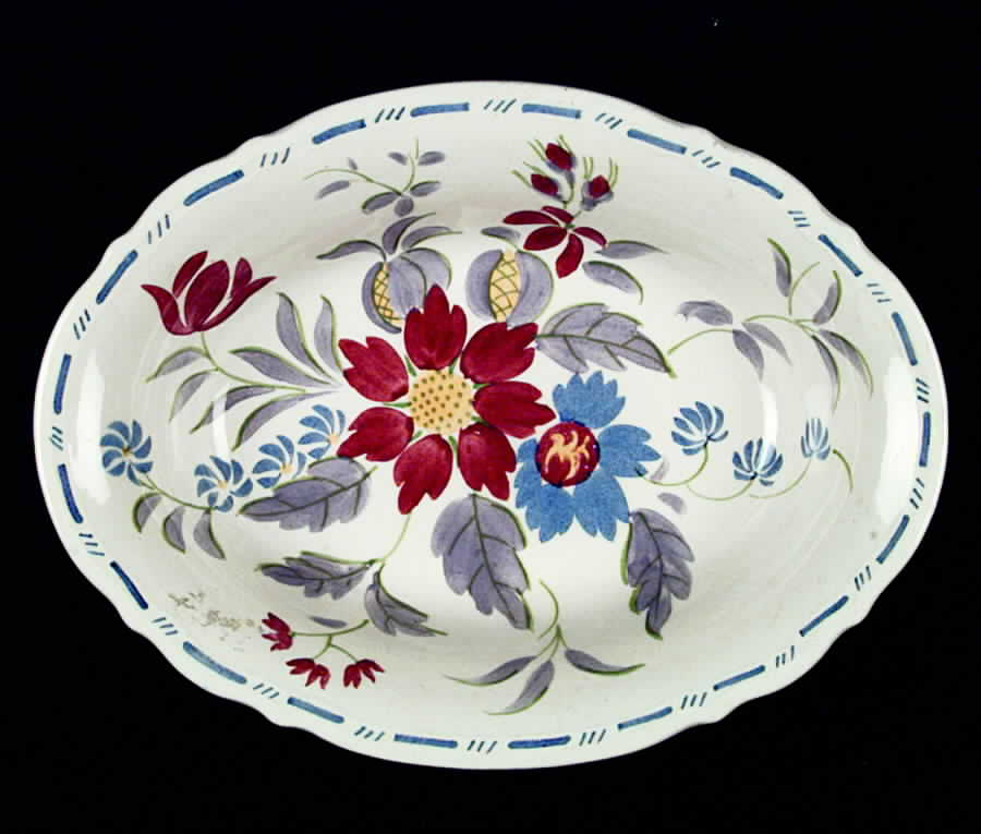 Melody 10" Oval Vegetable Bowl by Adams China-1