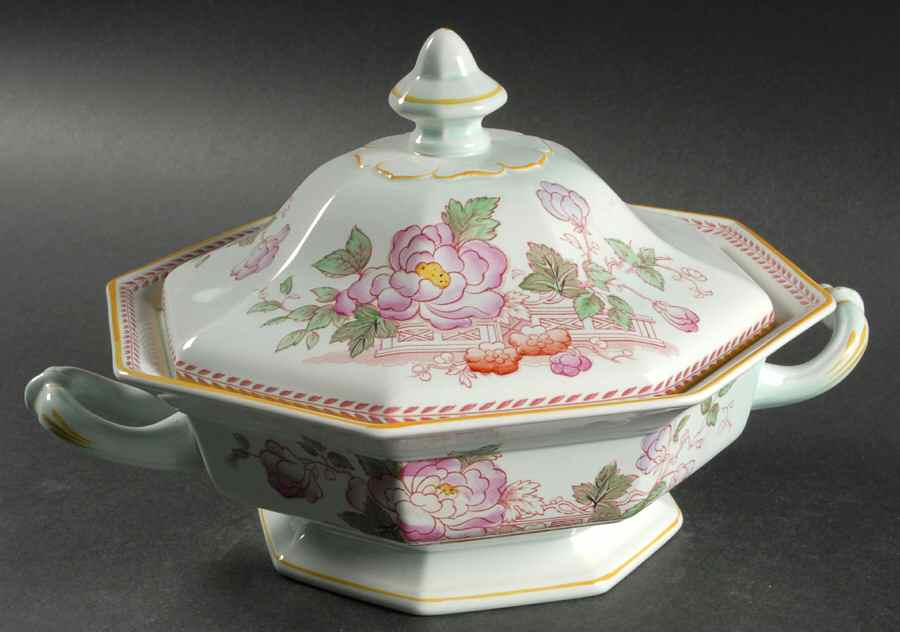 Metz Newer Backstamp Octagonal Covered Vegetable by Adams China-1