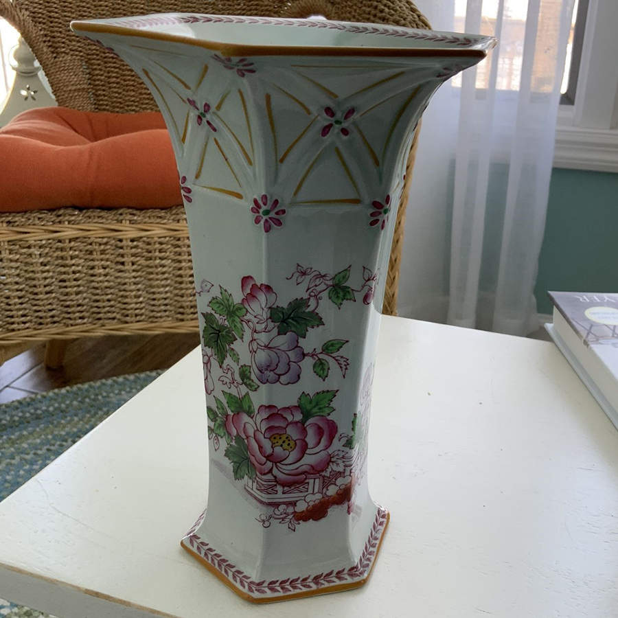 Metz Older Backstamp 8" Vase by Adams China-1