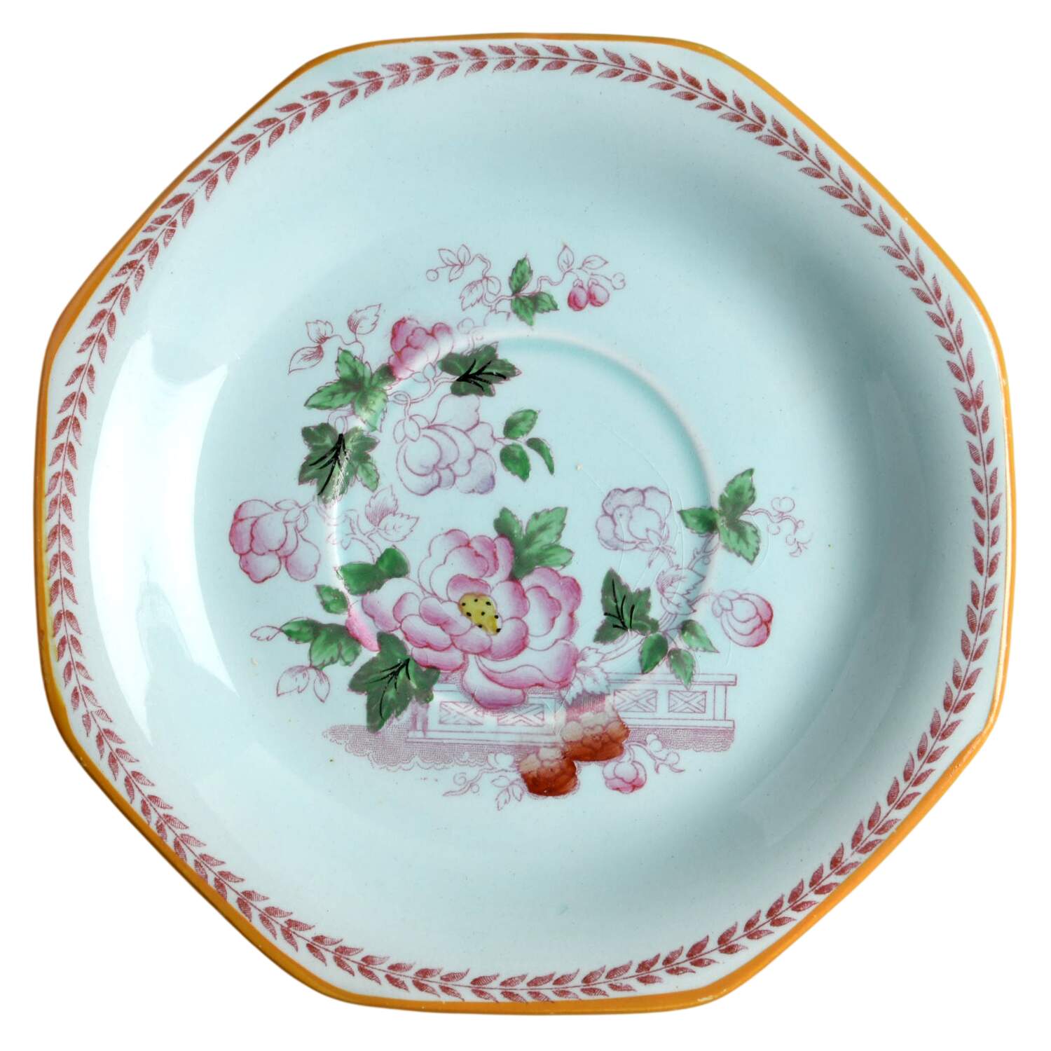 Metz Older Backstamp Saucer for Flat Cream Soup Bowl by Adams China-1