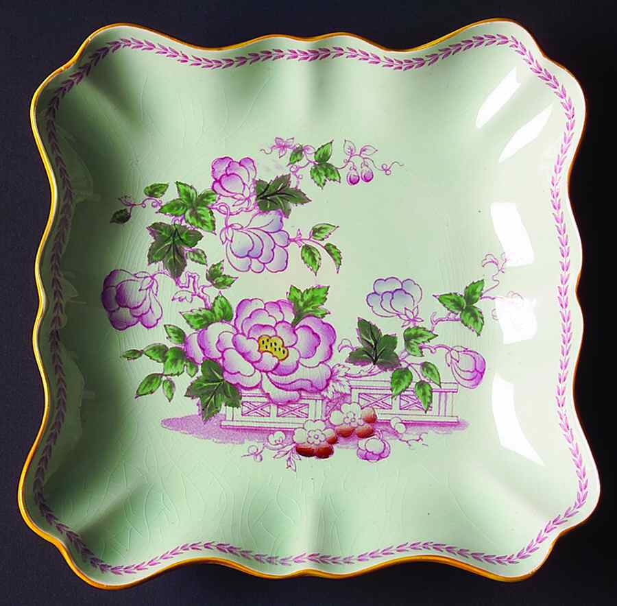 Metz Older Backstamp 8" Square Shallow Bowl by Adams China-1