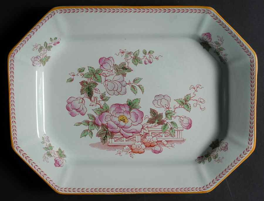 Metz Older Backstamp 11" Oval Serving Platter by Adams China-1