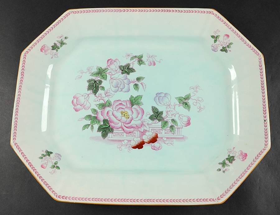 Metz Older Backstamp 16" Oval Serving Platter by Adams China-1