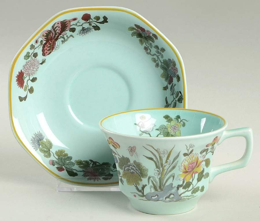 Ming Jade Flat Cup & Saucer Set by Adams China-1