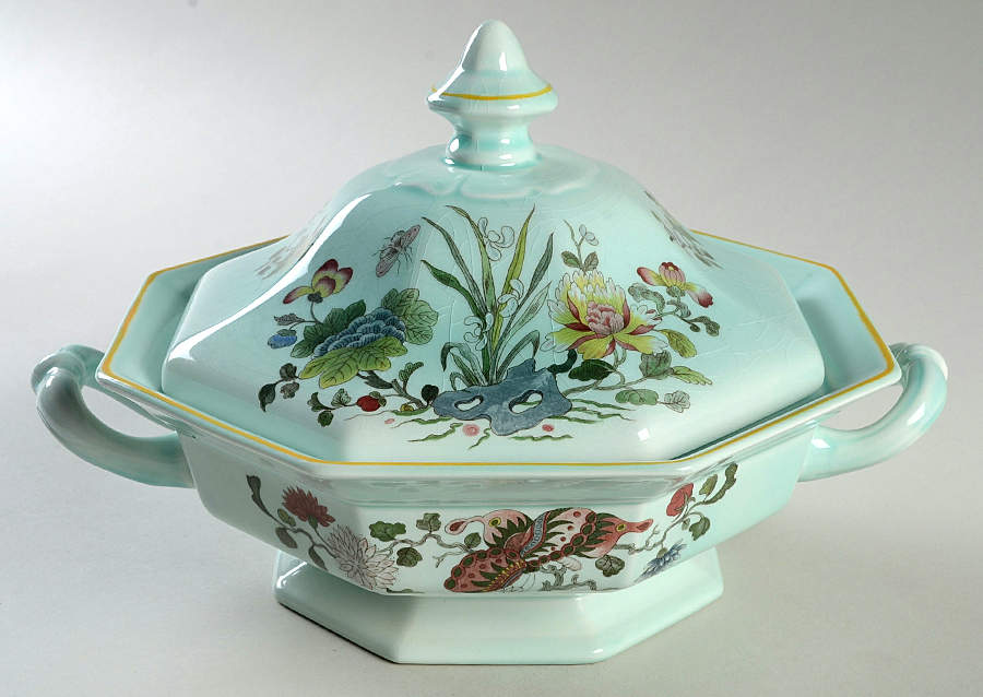Ming Jade Octagonal Covered Vegetable by Adams China-1