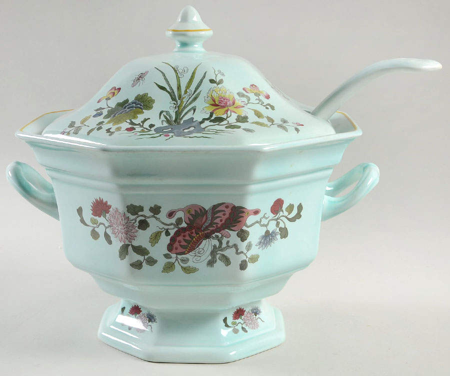 Ming Jade Tureen & Lid w/Ladle by Adams China-1