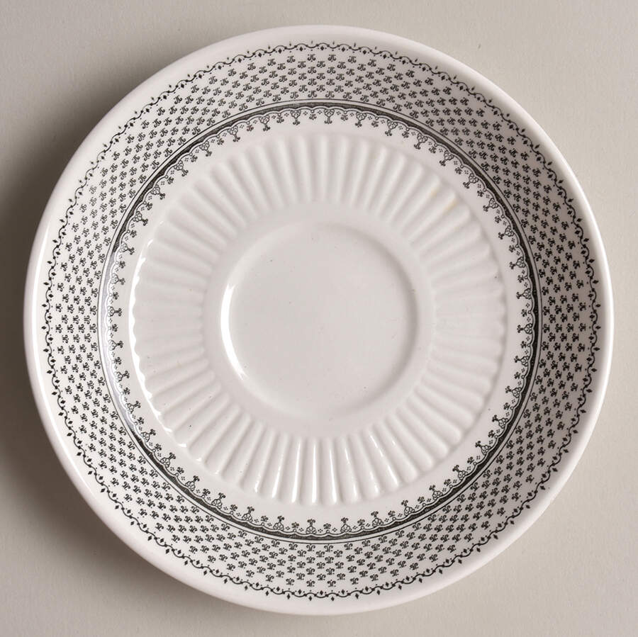 Minuet Black (Newer, Adams Bckstmp) Saucer for Flat Cup by Adams China-1