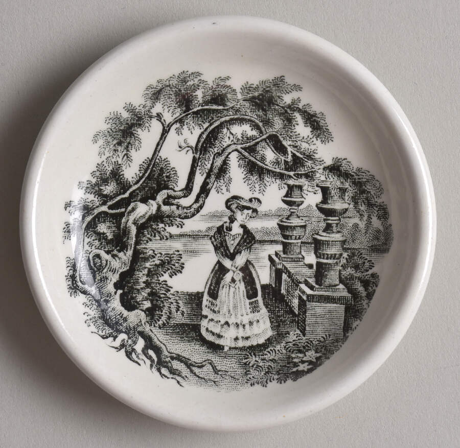 Minuet Black (Newer, Adams Bckstmp) Butter Pat by Adams China-1