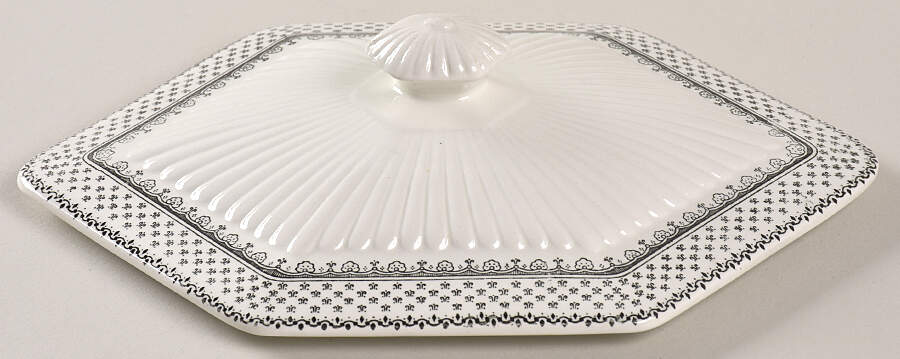 Minuet Black (Newer, Adams Bckstmp) Lid for Oval Vegetable by Adams China-1