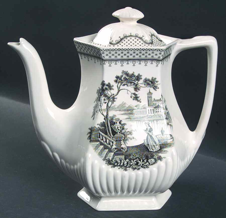 Minuet Black (Newer, Adams Bckstmp) Coffee Pot & Lid by Adams China-1