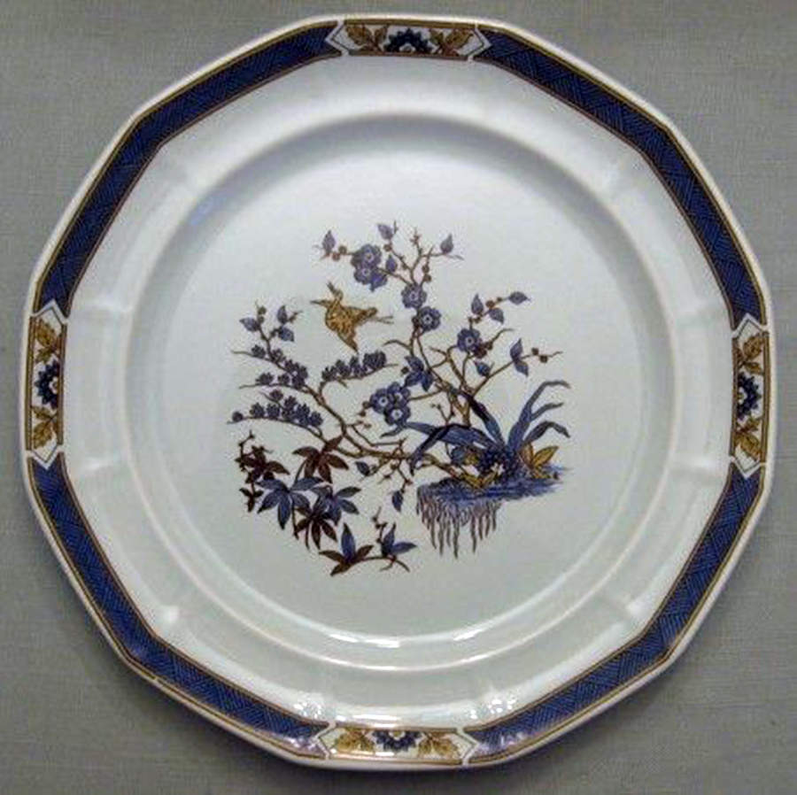 Ming Toi Blue 12" Chop Plate (Round Platter) by Adams China-1