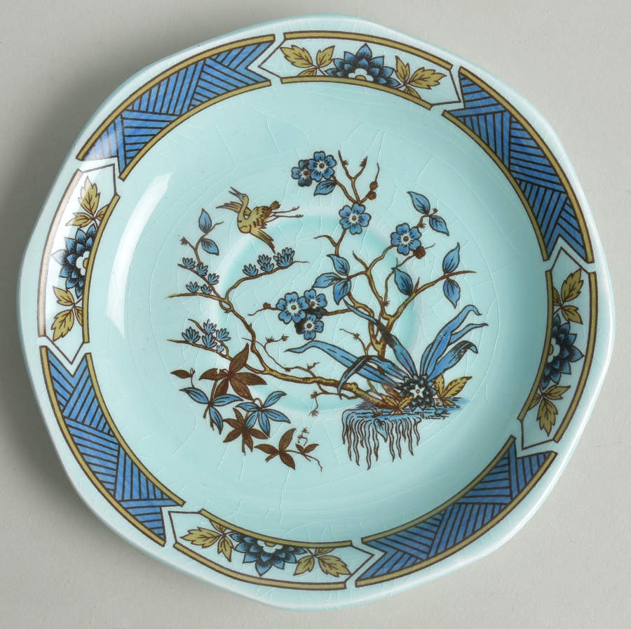 Ming Toi Blue Saucer by Adams China-1