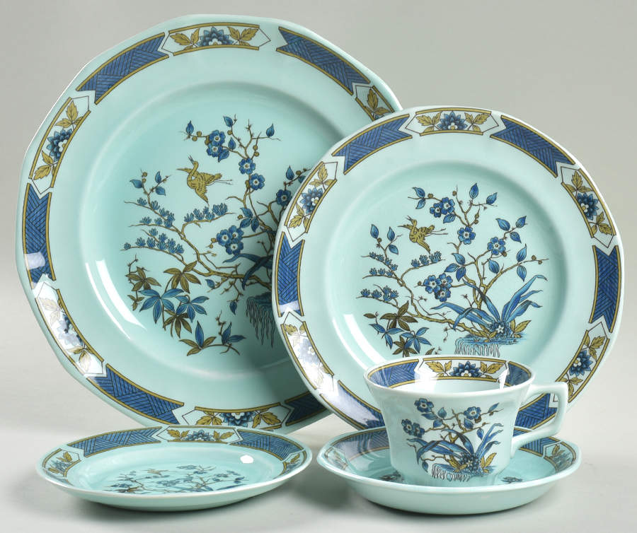 Ming Toi Blue 5 Piece Place Setting by Adams China-1