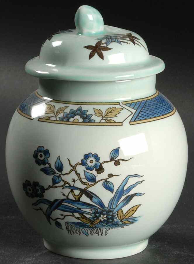 Ming Toi Blue Sugar Bowl & Lid by Adams China-1