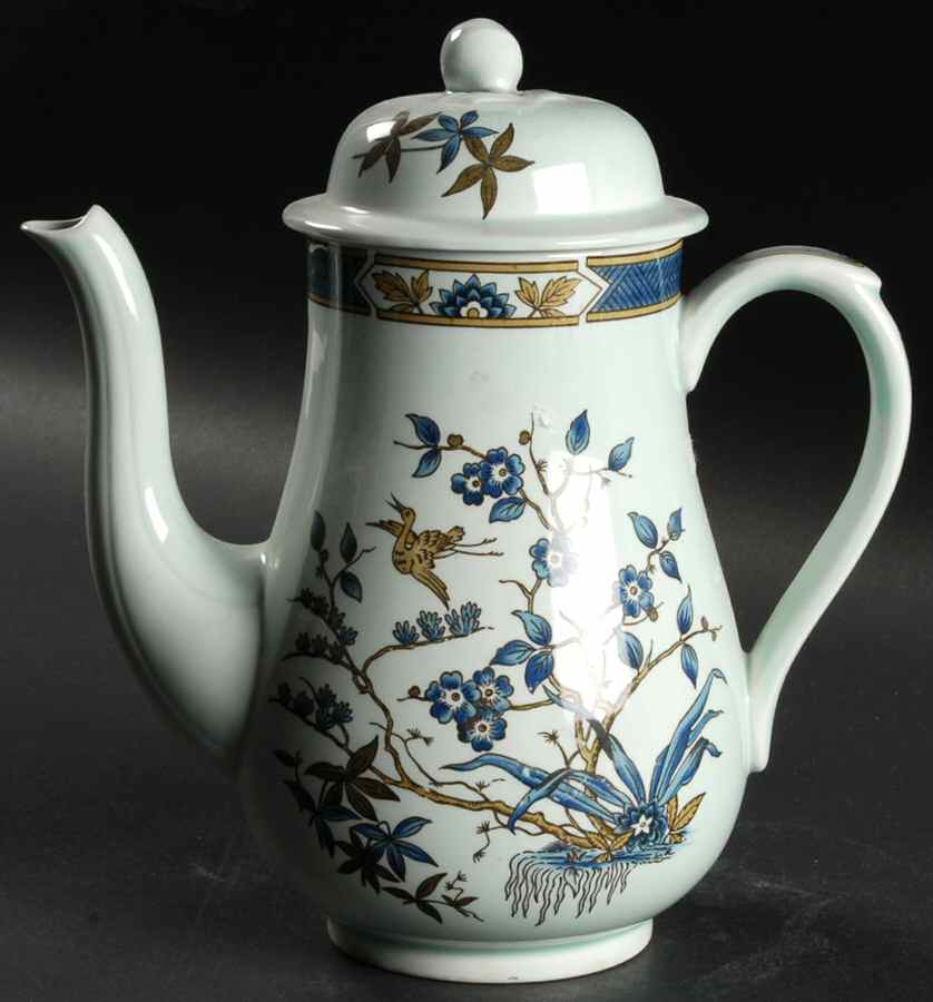 Ming Toi Blue Small Coffee Pot & Lid by Adams China-1