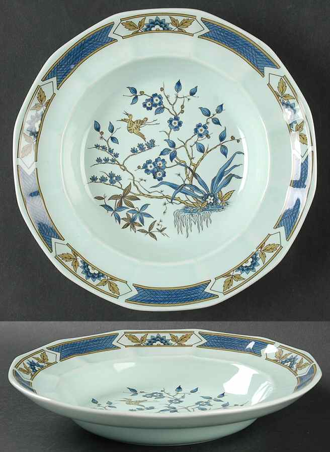 Ming Toi Blue Large Rim Soup Bowl by Adams China-1