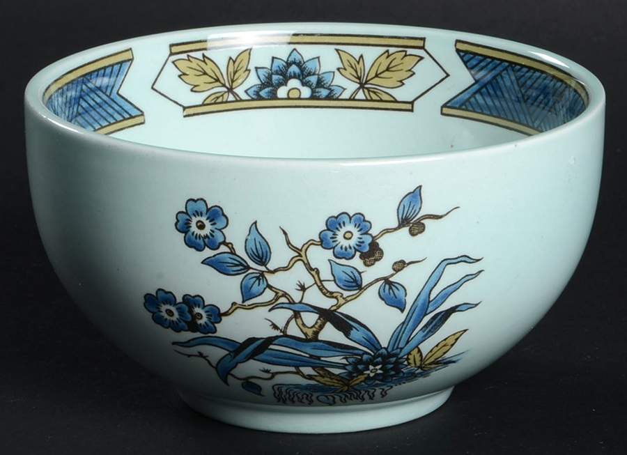 Ming Toi Blue Open Sugar Bowl by Adams China-1