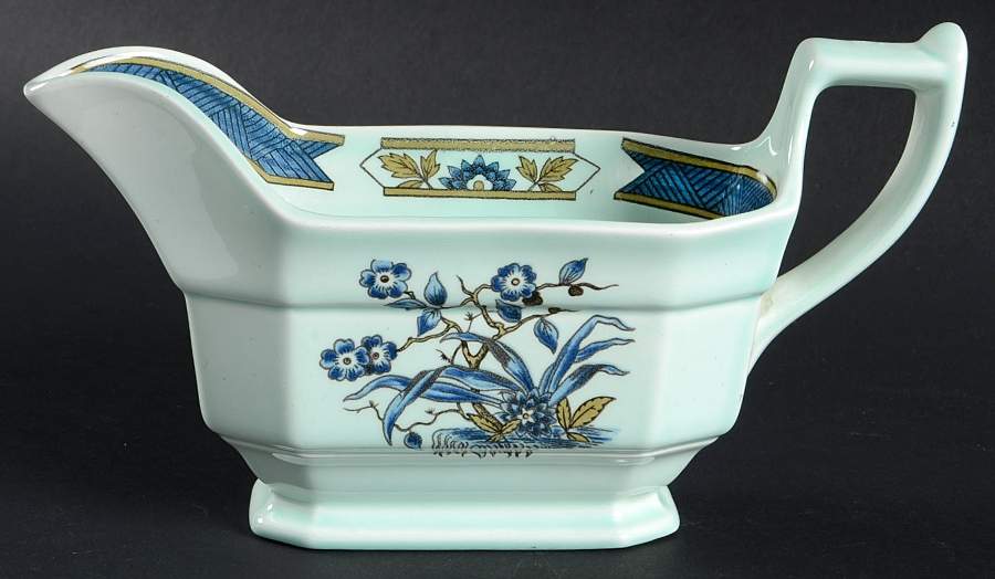 Ming Toi Blue Gravy Boat by Adams China-1