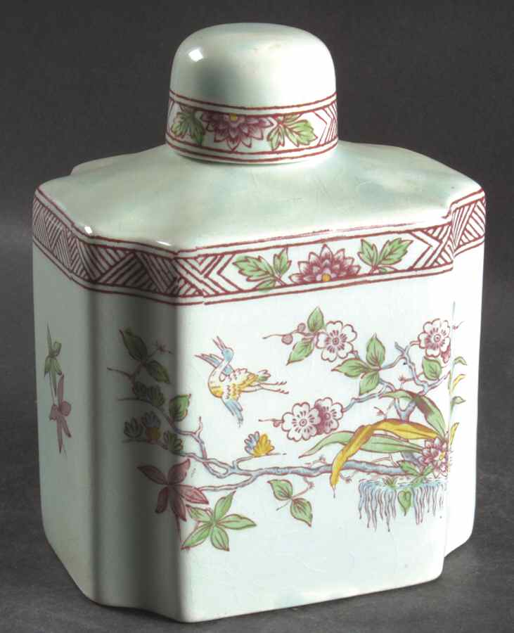 Ming Toi Tea Caddy & Lid by Adams China-1