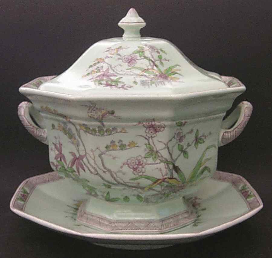 Ming Toi Tureen & Lid w/Underplate by Adams China-1