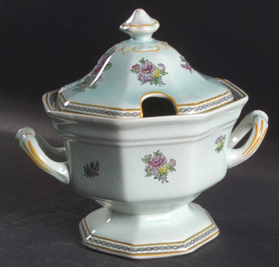 Nanking Sauce Boat & Lid by Adams China-1