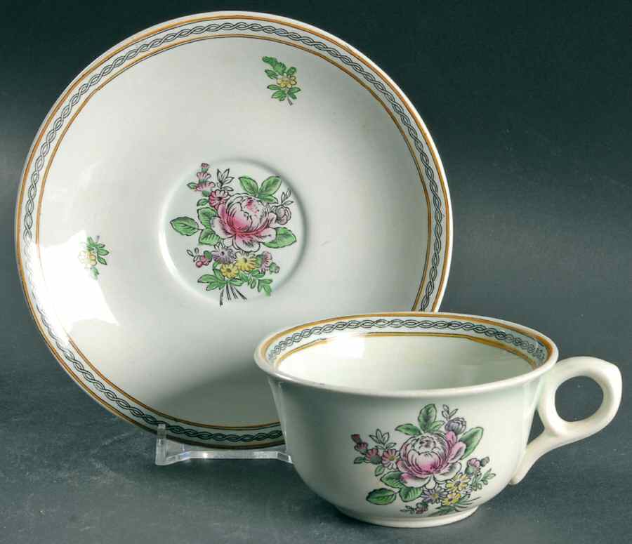 Nanking Flat Cup & Saucer Set by Adams China-1