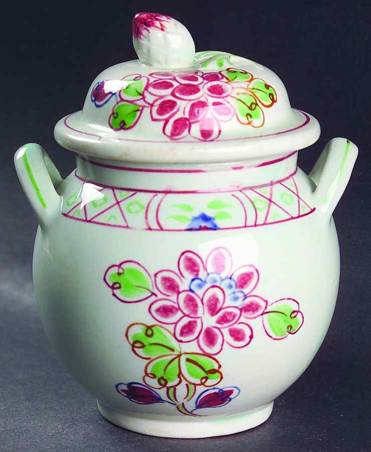 Old Bow Sugar Bowl & Lid by Adams China-1