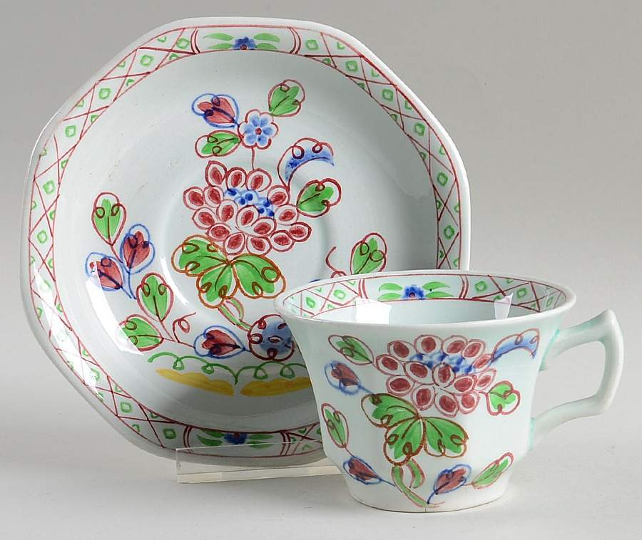 Old Bow Flat Cup & Saucer Set by Adams China-1