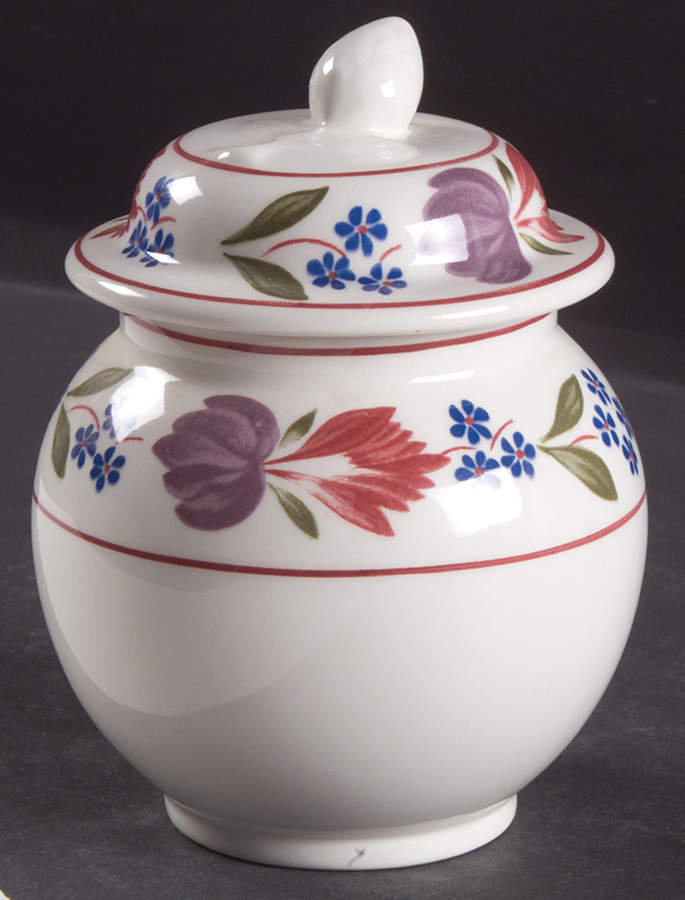 Old Colonial (Newer Backstamp) Sugar Bowl & Lid by Adams China-1