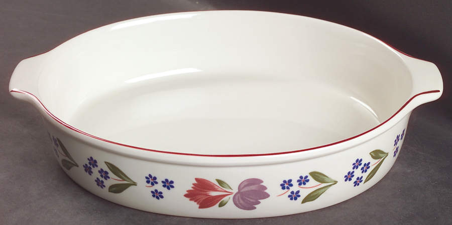 Old Colonial (Newer Backstamp) 10" Oval Baker by Adams China-1