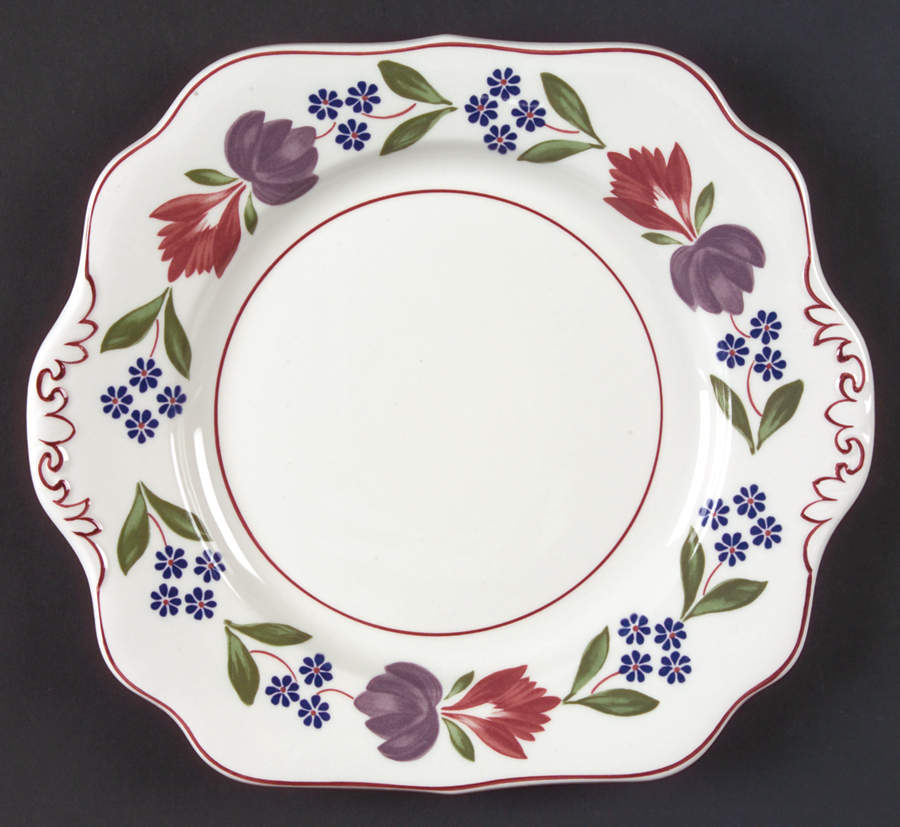 Old Colonial (Newer Backstamp) Square Handled Cake Plate by Adams China-1