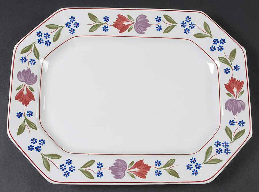 Old Colonial (Newer Backstamp) 12" Oval Serving Platter by Adams China-1