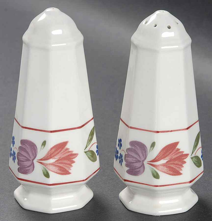 Old Colonial (Newer Backstamp) Salt & Pepper Set by Adams China-1
