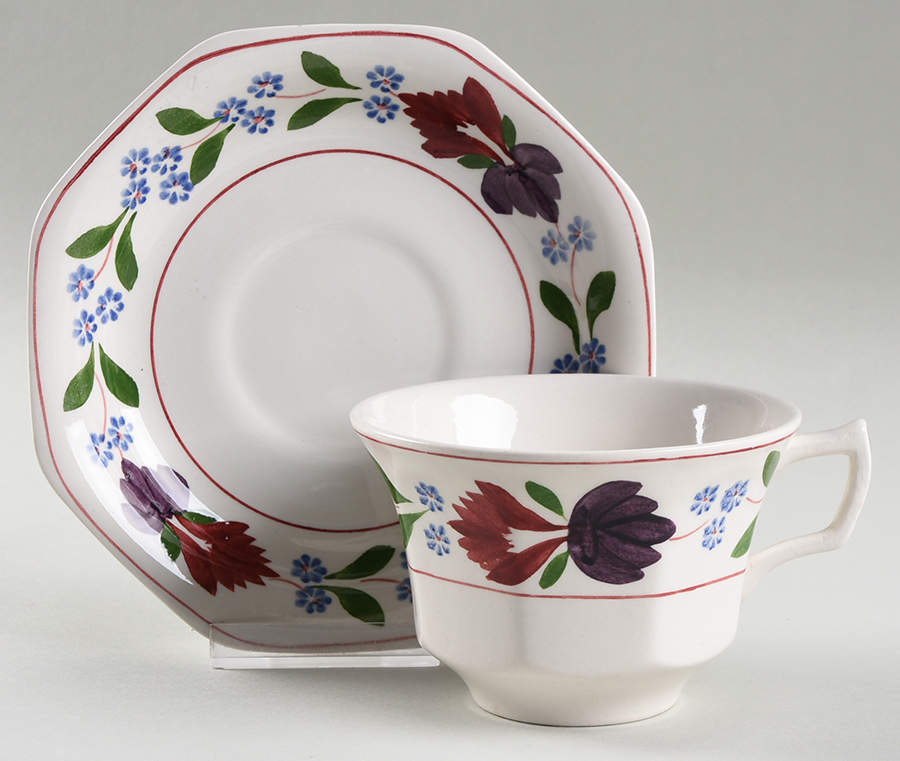 Old Colonial (Older Backstamp) Breakfast Cup & Saucer Set by Adams China-1