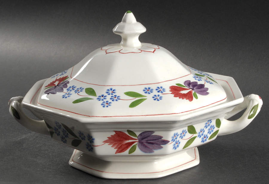 Old Colonial (Older Backstamp) Octagonal Covered Vegetable by Adams China-1