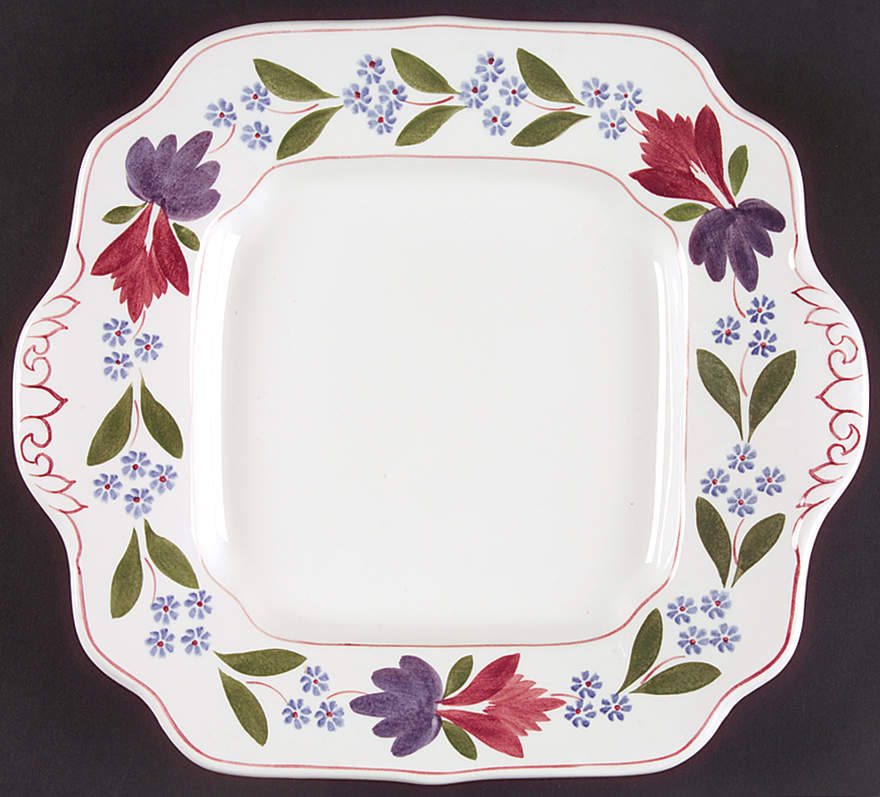 Old Colonial (Older Backstamp) 10" Square Handled Cake Plate by Adams China-1