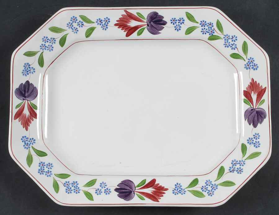 Old Colonial (Older Backstamp) 13" Oval Serving Platter by Adams China-1