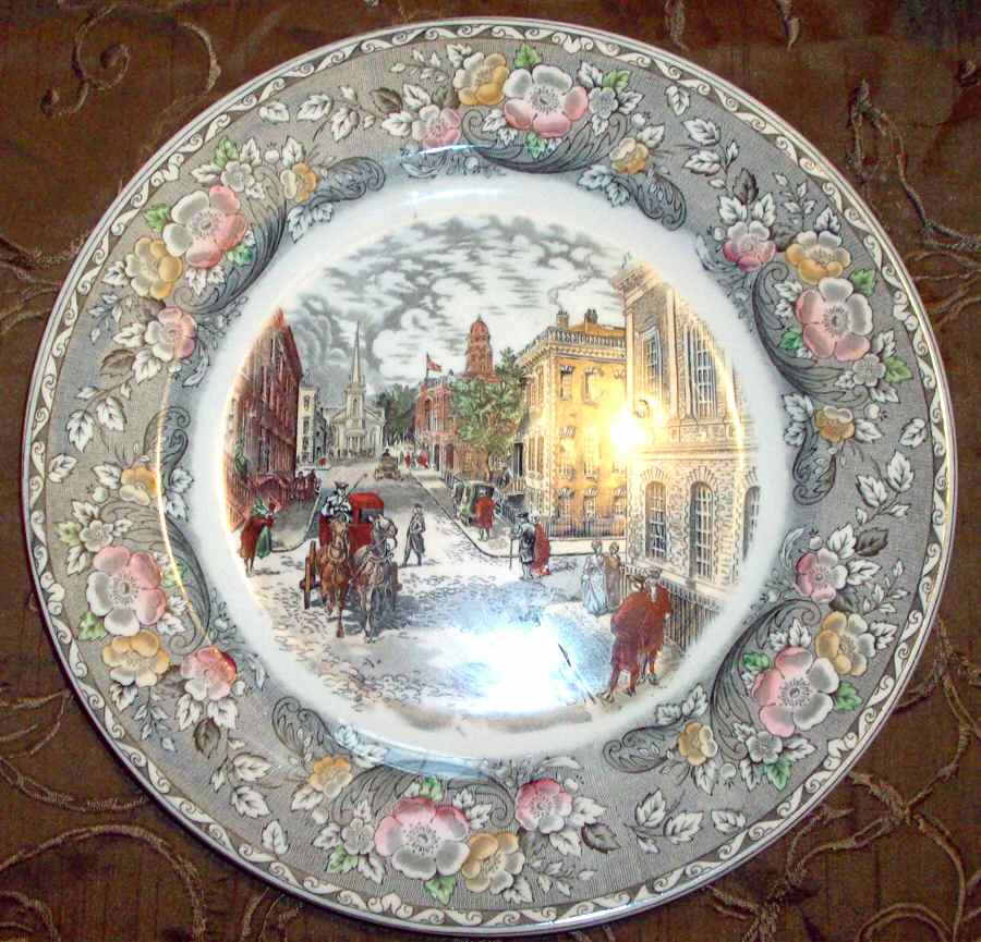 Old New York Dinner Plate by Adams China-1