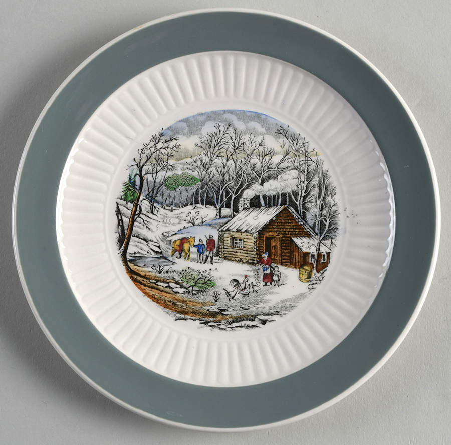 Old Winter Scenes Bread & Butter Plate by Adams China-1